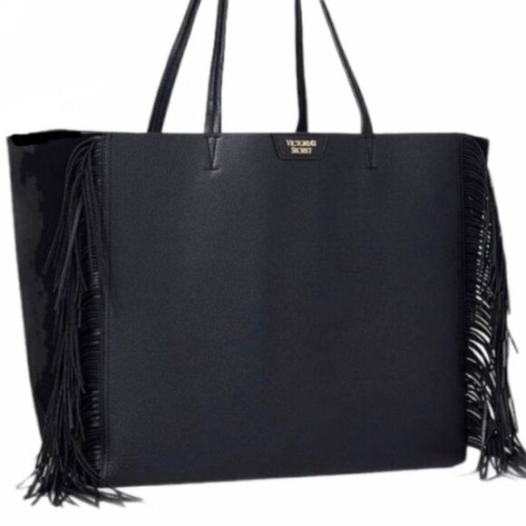 Tote Bag with Fringe BLACK  Victoria.s Secret - Picture 3 of 6